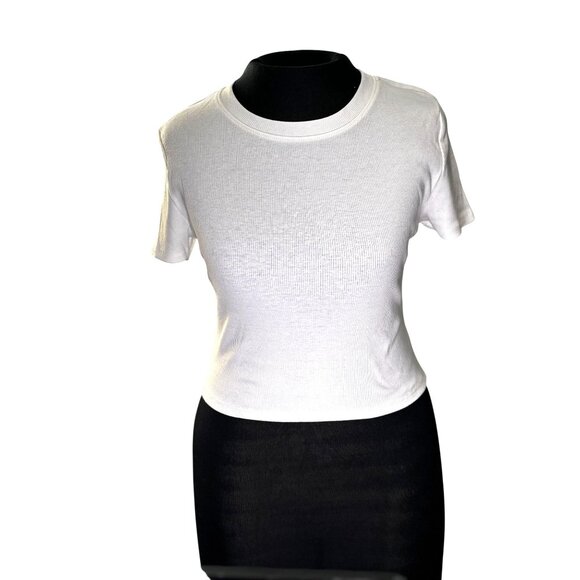 Live To Be Spoiled Womens Ribbed White T-Shirt Size M Cotton Blend - Picture 1 of 11